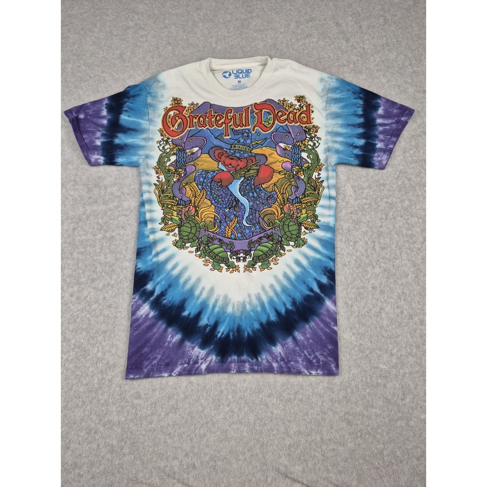 Vintage Grateful Dead Terrapin Moon T-Shirt Mens Medium Tie Dye 2000 Liquid Blue